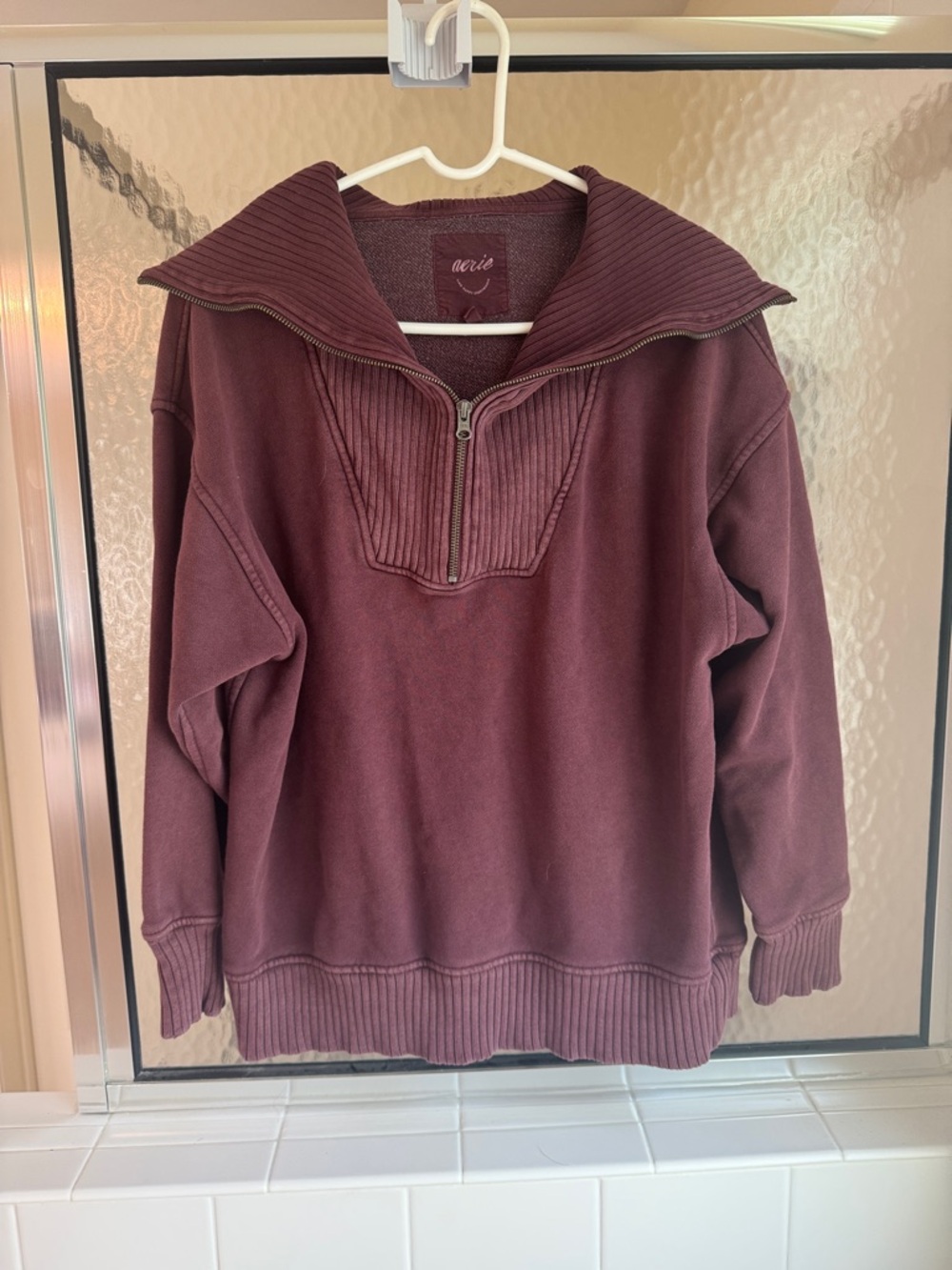 Aerie Women’s Half-Zip Pullover Sweater - Burgundy